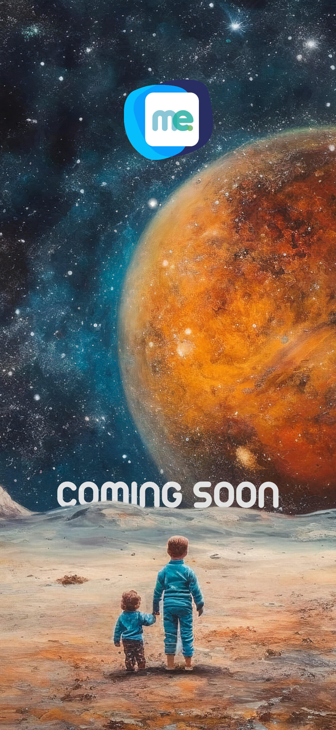 Coming Soon - Space themed image with planet and starry background (mobile)